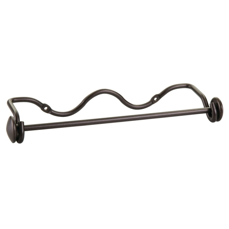 mDesign Steel Horizontal Wall Mounted Paper Towel Holder with Basket -  Bronze