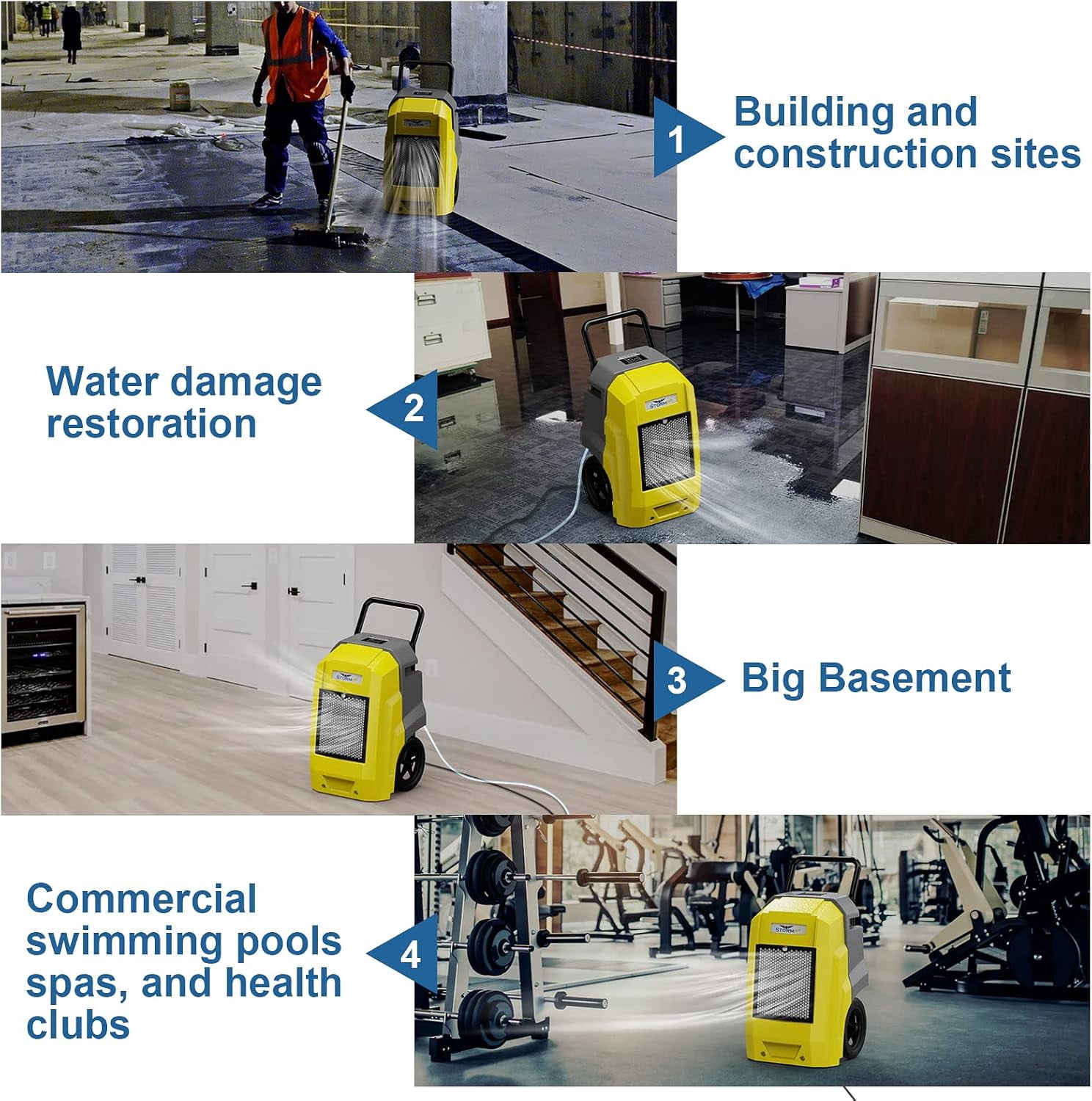 ALORAIR 180 Pints Commercial dehumidifiers with Pump Drain Hose, Smart Wi-Fi Dehumidifier for Large Basement, Industrial or Commercial Space, Smart Wi-Fi, 5 Years Limited Warranty