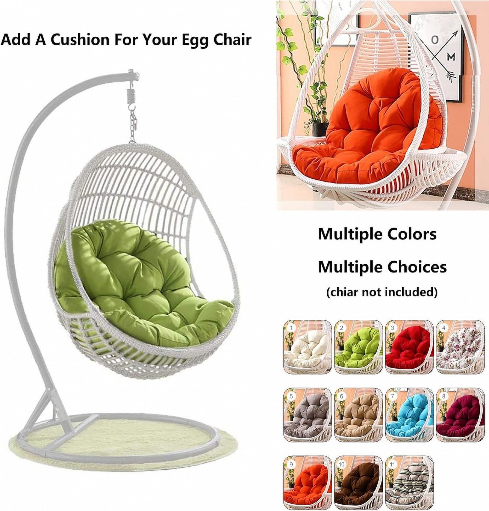 Coussin En Forme D'Œuf Pour Chaise Suspendue - Housse Polyester Confort Jardin Ou Intérieur