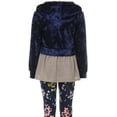 thumbnail image 2 of Little Girl 4 Pieces Jacket Tank Top Legging Necklace Winter Girls Pant Set Navy 6 JKS 2099 BNY Corner, 2 of 4