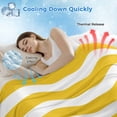 thumbnail image 3 of Yellow Striped Cooling Blanket, Lightweight Breathable Summer Throw Blanket with Double Sided Cold Effect,Navy Blue Nautical Anchor Geometric Picnic Beach Blankets Bed Sheet for Hot Sleepers 60"x80", 3 of 8