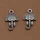 thumbnail image 4 of GOOHOCHY 50 colgantes de paraguas de aleación decorados con lazo, accesorios para hacer joyas, collares y pulseras (plata antigua)., 4 of 8