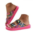 thumbnail image 1 of Dakaela Women's Platform Sandals Arch Support Foam Slip on Slides Two Buckle EVA Flat Sandal Pink 7.5, 1 of 6