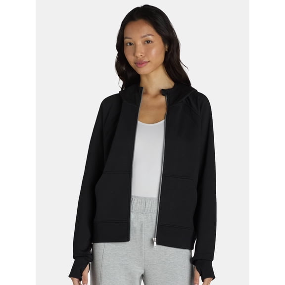 Avia Women's Plush Fleece Hooded Zip-Up Jacket, Sizes XS-XXXL