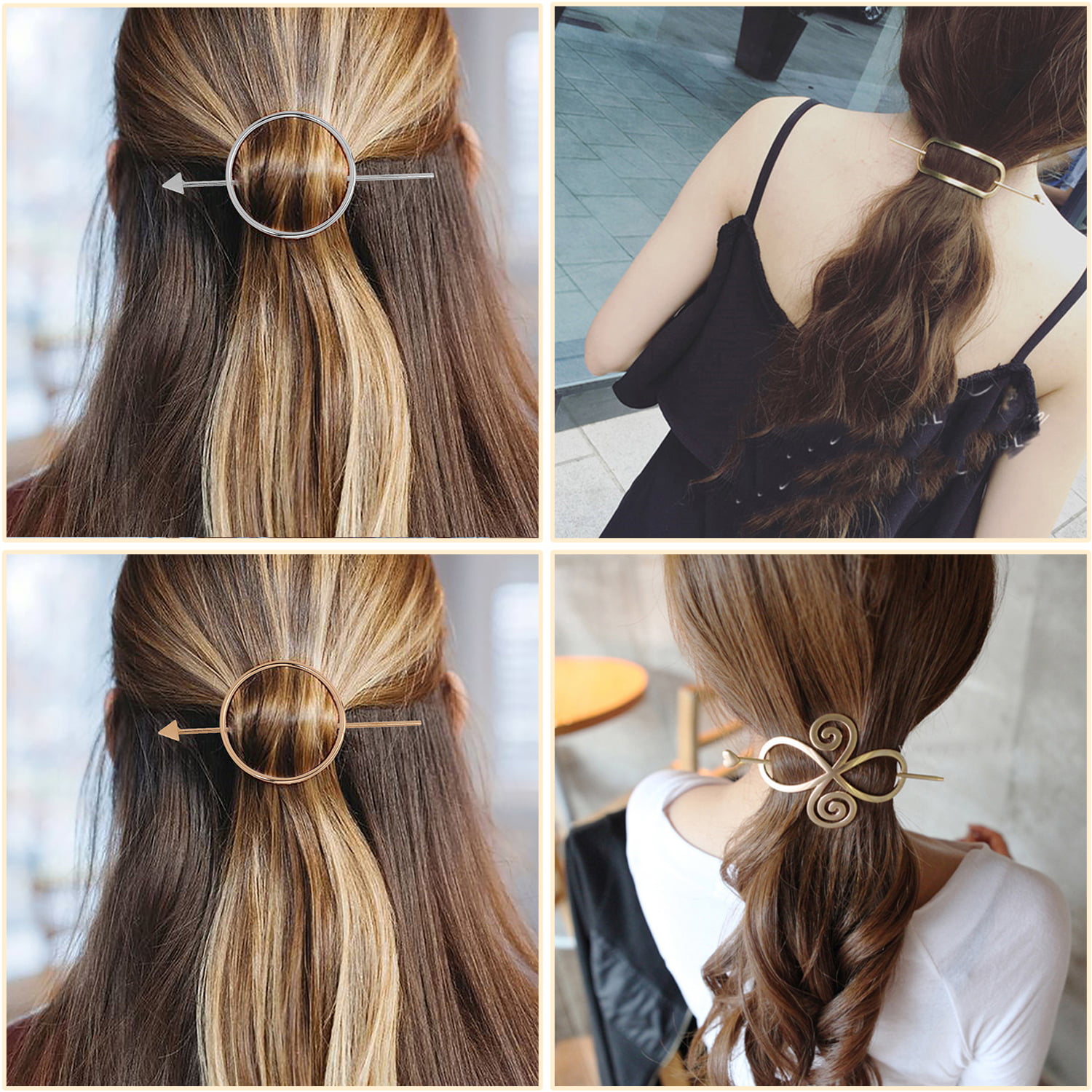 SEMATA 9PCS Gold Hair Pins Set Geometric Simple Cute Hair Pins for Women  and Girl Gold