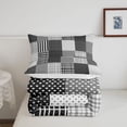thumbnail image 5 of Manfei Classic Plaid Twin Comforter Sets,Vintage Check Bedding Set,Black White Gray,Reversible,2 Pieces,1 Comforter and 1 Pillowcase,2 Pieces,1 Comforter and 1 Pillowcase, 5 of 7
