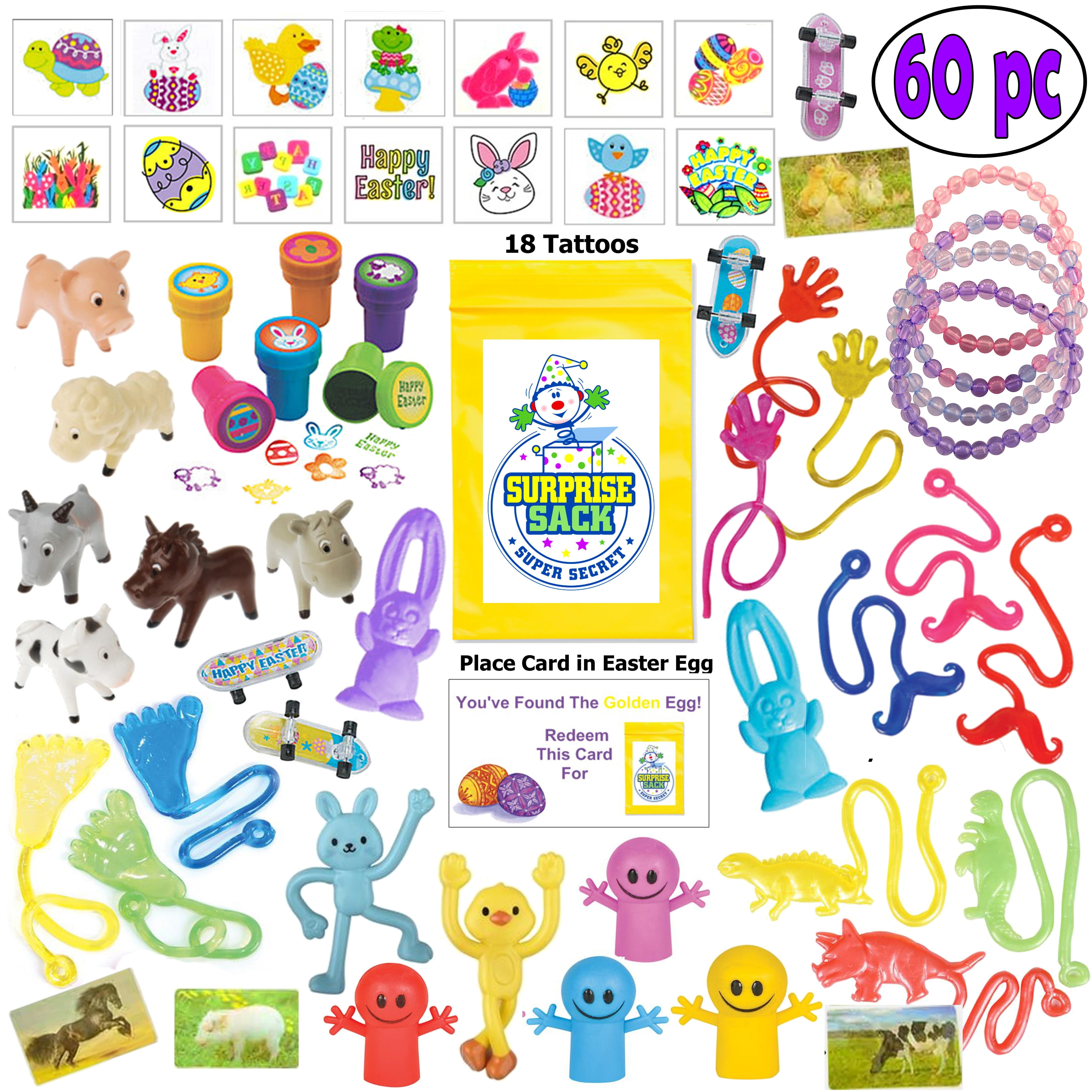 60 Pc Easter Egg Hunt Fillers/Stuffers Small Easter Toy Assortment