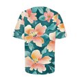 thumbnail image 3 of Camiseta de Cuello Redondo de Manga Corta con Impresión Floral para las Mujeres, Blusa de Poliéster Suave de Estilo de Vacaciones para el Uso Diario de Primavera Y Otoño, 3 of 5