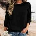 thumbnail image 3 of OGLCCG 3/4 Sleeve Sweatshirts for Women Fall Winter Crewneck Women's Pullover Top Loose Fit Basic Fleece Sweatshirts,S-XXL, 3 of 5