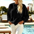 thumbnail image 6 of HOMBOM Womens No Hood Sweatshirt Lightweight Fleece Long Sleeve with Pockets Soft Crew Neck Pullover Tops for Young Women Outdoor Outfits, 6 of 7