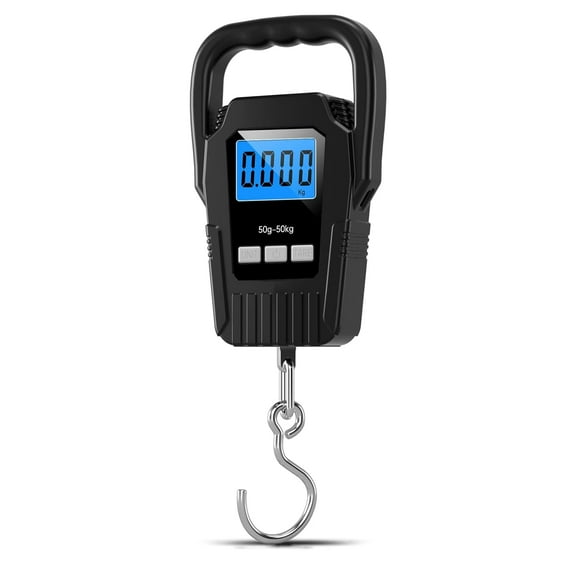 PEAKTREND Digital Fish Scale Hanging Scale Fishing Scale, 110lb/50kg Luggage Scale,Fish Weighing Scale, Upgrade Large Handle & Backlit LCD Display