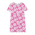 thumbnail image 4 of Hrsba Kids Summer Dress,Casual Dress for Girls,Girl's Flower Print Short Sleeve Stretchy Dress Easter Short Sleeve Round Neck Dress Dance Skirt For Kids, 4 of 4