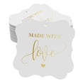 thumbnail image 1 of Inkdotpot Pack Of 100 Made With Love Wedding Paper Tags DIY Craft Bracket Shape Real Gold Foil Hang Tags, 1 of 7