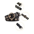 thumbnail image 3 of INSPIRE CHIC Womens Leather Belt for Jeans Dress Pants Studded Grommet with Circle Metal Buckle Up to 35 inches Black, 3 of 8