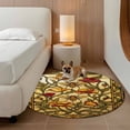 thumbnail image 3 of Vintage Bees Round Rug 3ft Washable Circle Entryway Rugs Non Slip Country Retro Animal Flowers Yellow Brown Area Rug Indoor Floor Carpet for Bedroom Kitchen Living Room Home Office Dining Room, 3 of 8
