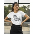 thumbnail image 2 of Funny Grey Cat T-Shirt Women -Image by Shutterstock, Female Small, 2 of 4