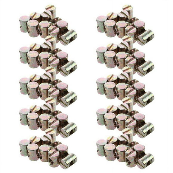 100Pcs M6 Barrel Bolts Cross Dowel Slotted Furniture Nut for Beds Crib Chairs