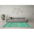 thumbnail image 3 of Ahgly Company Indoor Square Southwestern Turquoise Blue Country Area Rugs, 8' Square, 3 of 4