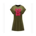 thumbnail image 1 of Vestido corto de verano para mujer, ropa femenina, vestido con cuello redondo para salir de vacaciones M, 1 of 7