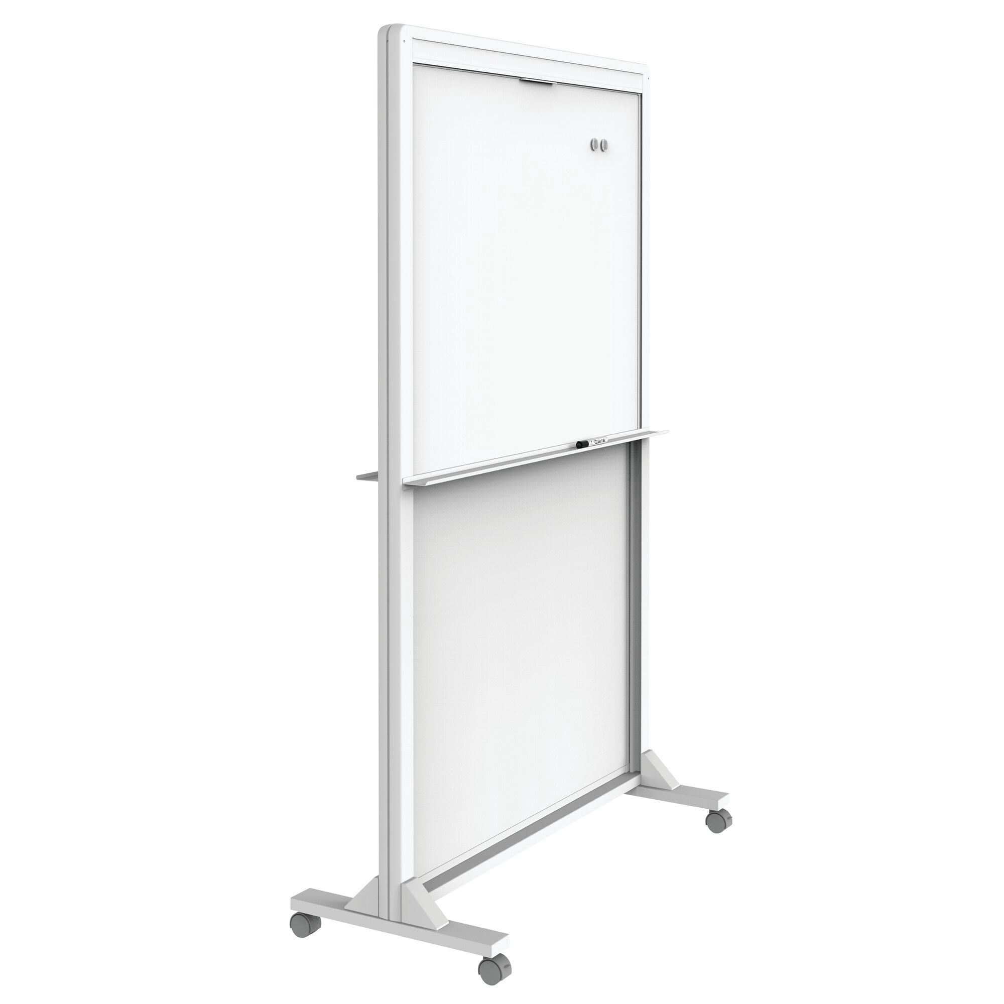 Quartet Motion Dual-Track Mobile Magnetic Dry-Erase Easel, White