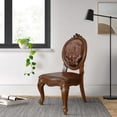 thumbnail image 6 of Kai 25 Inch Set 2 Dining Chair Scrolled Legs Tufted Faux Leather Brown, 6 of 6