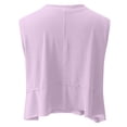 thumbnail image 5 of Samlisa Womens Cropped Workout Tank Tops Summer Loose Fit Sleeveless Yoga Tops Irregular Hem Side Slit Running Gym Fitness T Shirts Tees 0630S*Light Purple M, 5 of 6