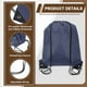 thumbnail image 3 of Mochila con cordón, 2 piezas de mochila de poliéster para gimnasio, bolsas para deportes (Azul marino/Verde, 34 cm x 43 cm), 3 of 7