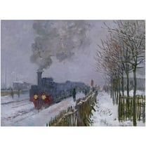 Trademark Fine Art "Train In the Snow" Canvas Art by Claude Monet