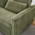 thumbnail image 5 of 54"W Convertible Sleeper Sofa Bed,3-In-1 Corduroy Pull Out Couch Bed,Futon Loveseat Sleeper Couch with Adjustable Backrest and USB Ports & Side Table,Recliner for Living Room,Office,Small Space,Green, 5 of 8