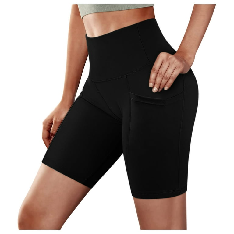 ZHAGHMIN Shorts for Women Plus Size Pockets Running Training Women'S  Control Shorts Yoga Pants Waist Abdomen High Yoga Pants Womens Yoga Pants  With