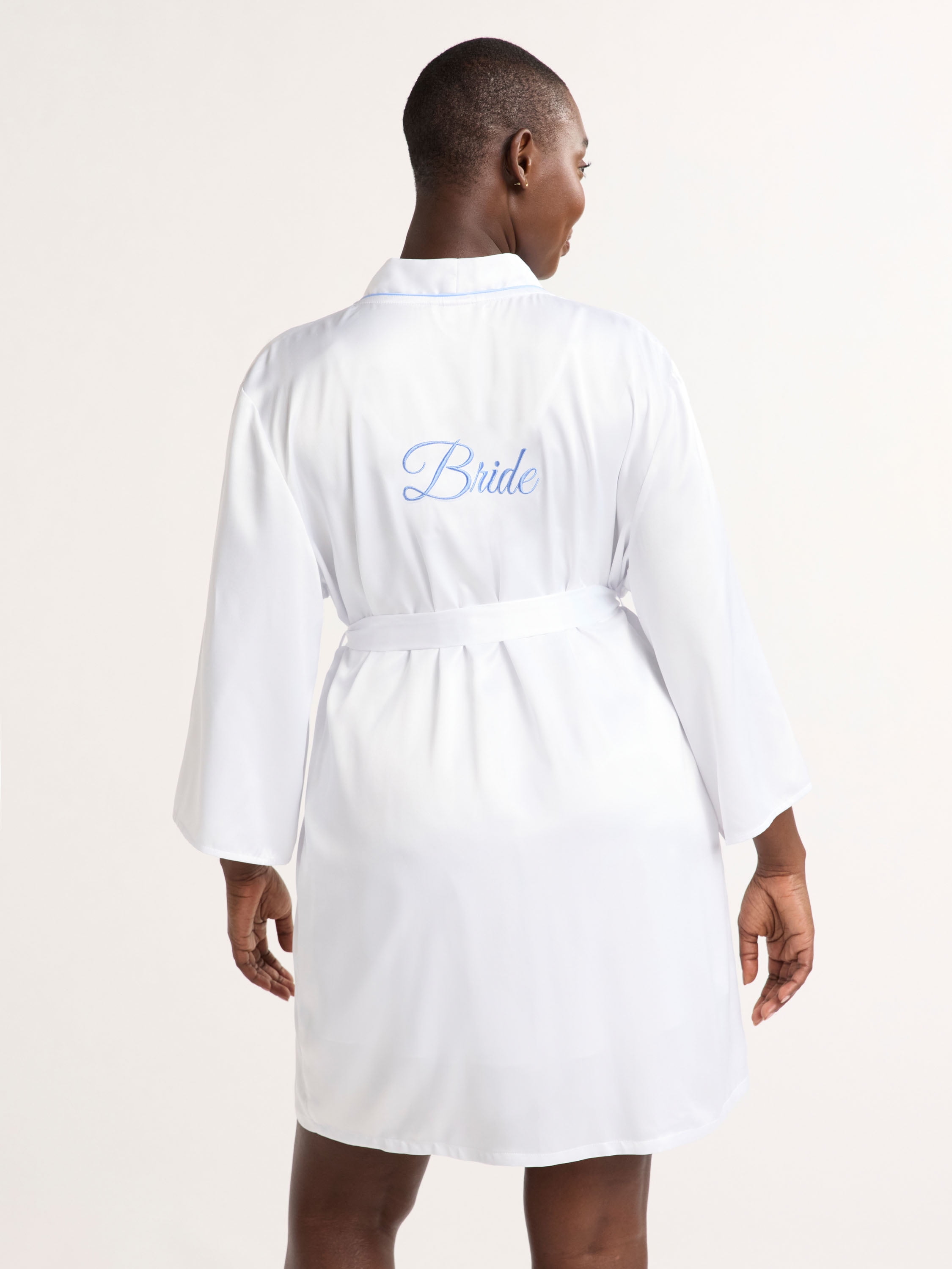 Joyspun Women’s and Women’s Plus Bridal Satin Robe, Sizes XS to 3X