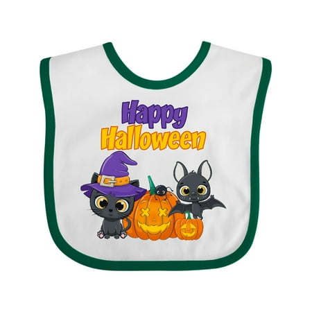 

Inktastic Happy Halloween Black Cat Gift Baby Boy or Baby Girl Bib