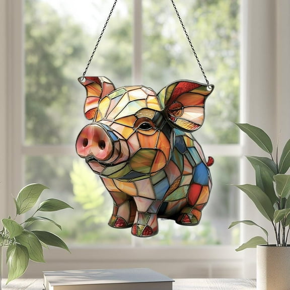 Pig Acrylic Suncatcher, Pig Ornaments, Pig Decor, Pig Gifts For Women Men, Pig Sun Catcher For Window Hanging, Gift For Pig Lovers