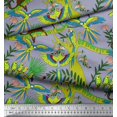 thumbnail image 2 of Soimoi Rayon Fabric Branches,Parrot & Leopard Jungle Decor Fabric Printed Yard 42 Inch Wide, 2 of 3