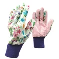 thumbnail image 3 of Gardening Gloves Canvas Grip Floral Dotted Palm One Size - 6 Pairs, 3 of 5