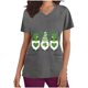 thumbnail image 2 of Fiudx Liquidación de Ofertas Flash Blusa de Manga Corta con Cuello En V para Mujer, Uniforme de Trabajo, Impresión de Bolsillo, 2 of 5