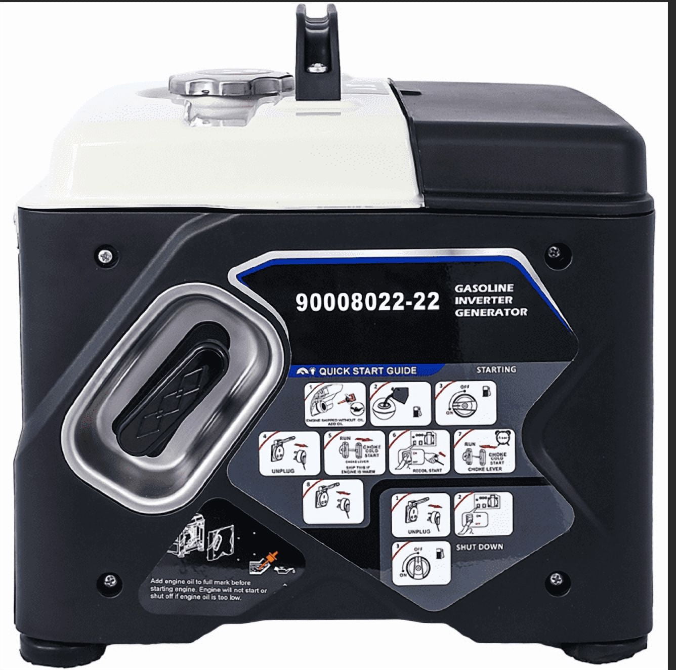 Portable Inverter Generator,1200W ultra-quiet gas engine, EPA Compliant, Eco-Mode Feature, Ultra Lightweight for Backup Home Use & Camping Black White