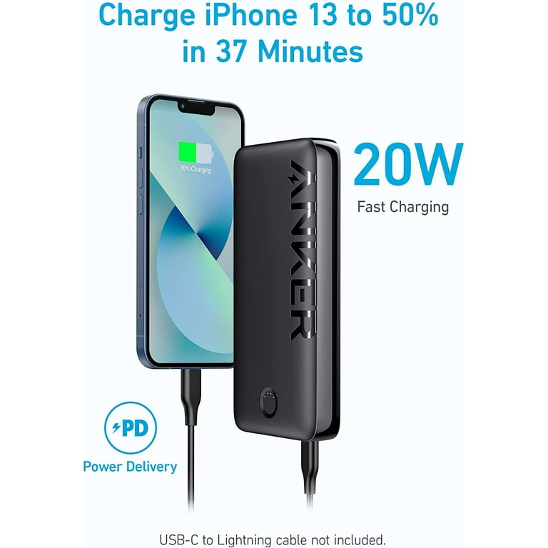 Anker 20000mAh Power Bank,PowerCore 20K, 3-Ports Portable Charger 20W USB-C  Chargingfor iPhone 13