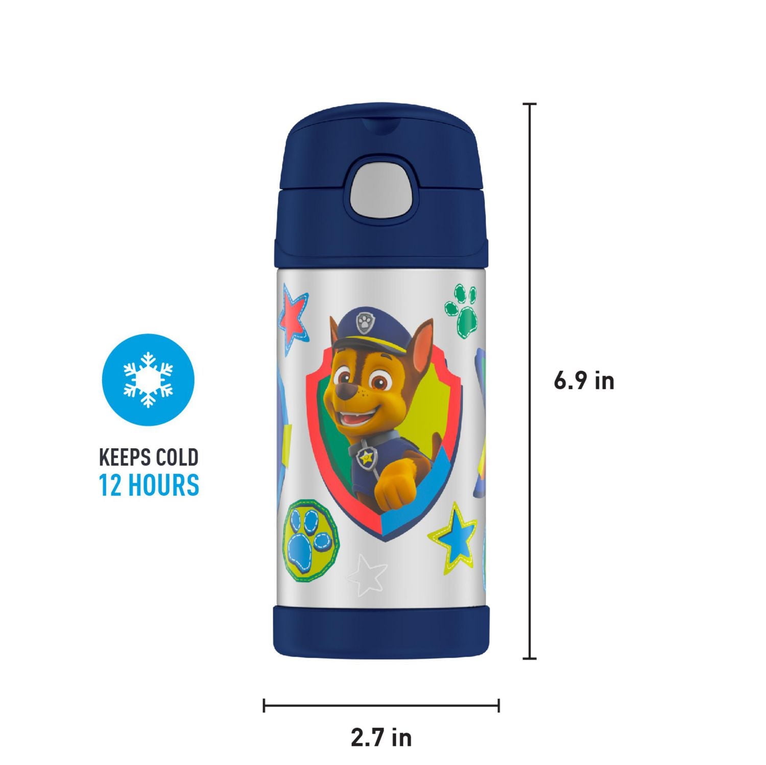 Thermos Funtainer 12 Oz Vacuum Insulated Straw Bottle - Paw Patrol, Blue, F40122PPC4