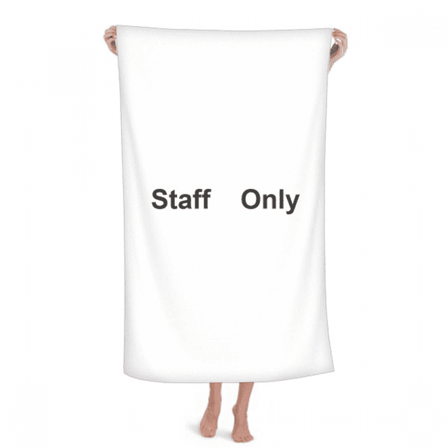 Staff Only Black Symbol Pattern Hand Towel Bath Facecloth Soft Cotton Washcloth