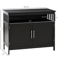 thumbnail image 5 of Black Coffee Bar Cabinet Sideboard, Versatile With Open And Closed Storage Large Capacity Buffet In For Dining Living Areas, 5 of 6