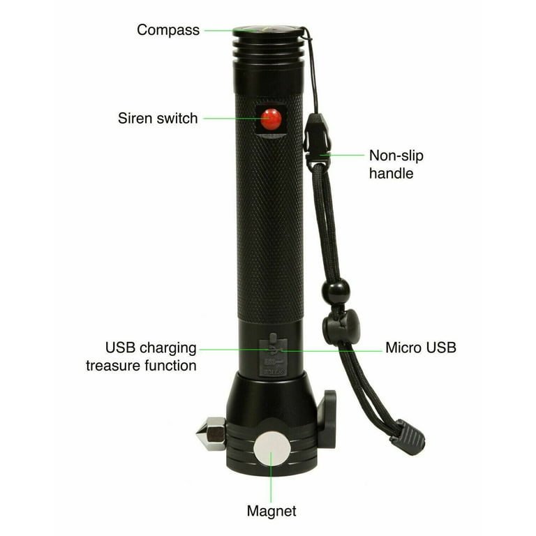 Multi function solar cheap escape rescue flashlight