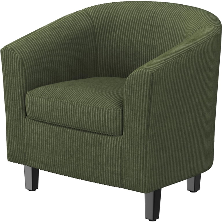 Renwick Corduroy Fabric Barrel Chair, Dark Green photo 1