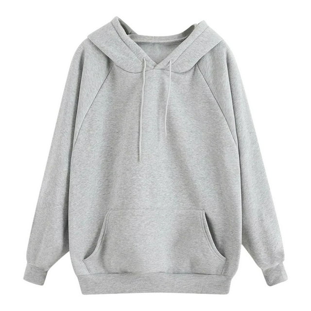 Chandail à Capuchon Uni pour Femmes, Chandail Molletonné à Enfiler, Hauts à Manches Longues, Bluse
