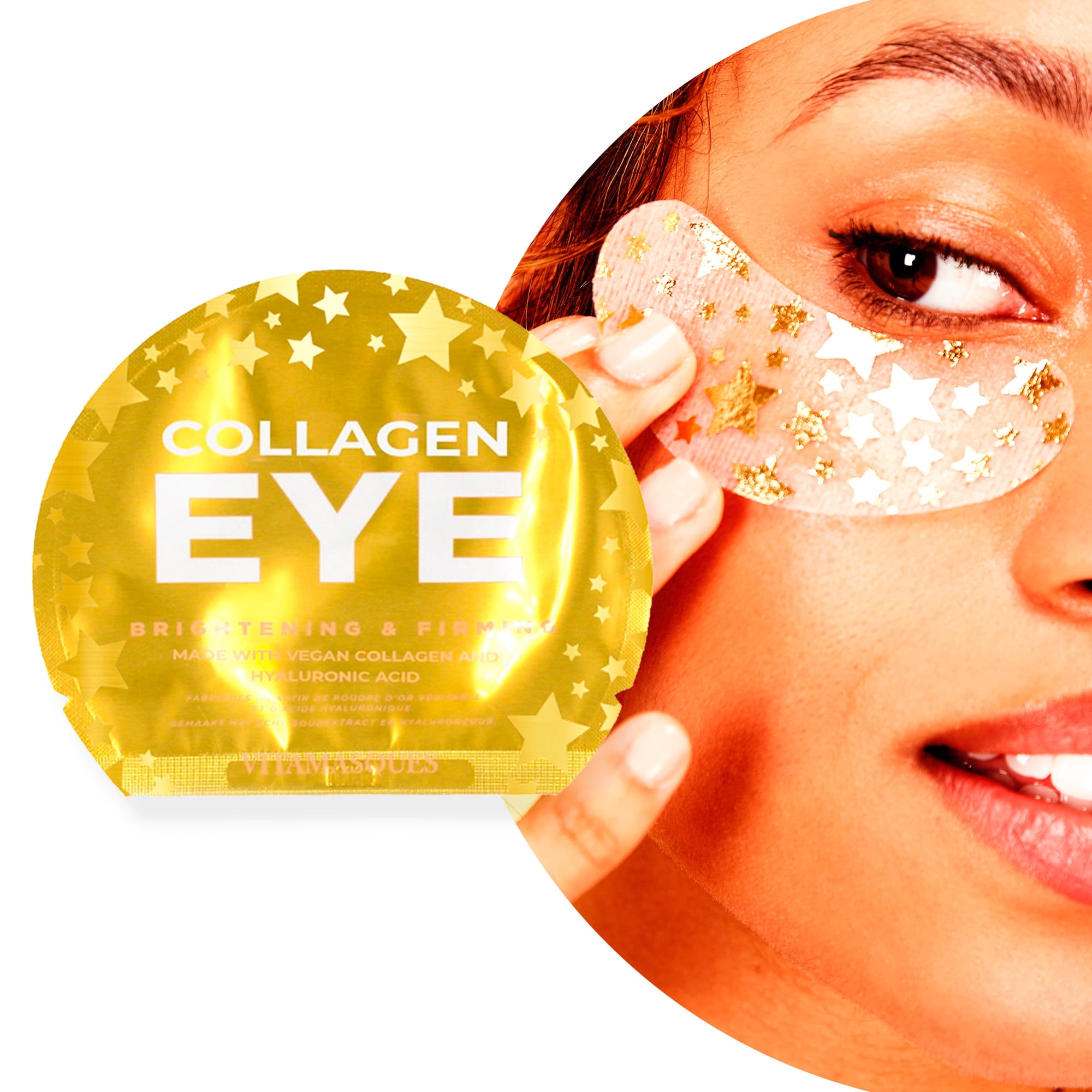 Vitamasques Vegan Collagen Eye Pads, Brightening & Firming , One Pair