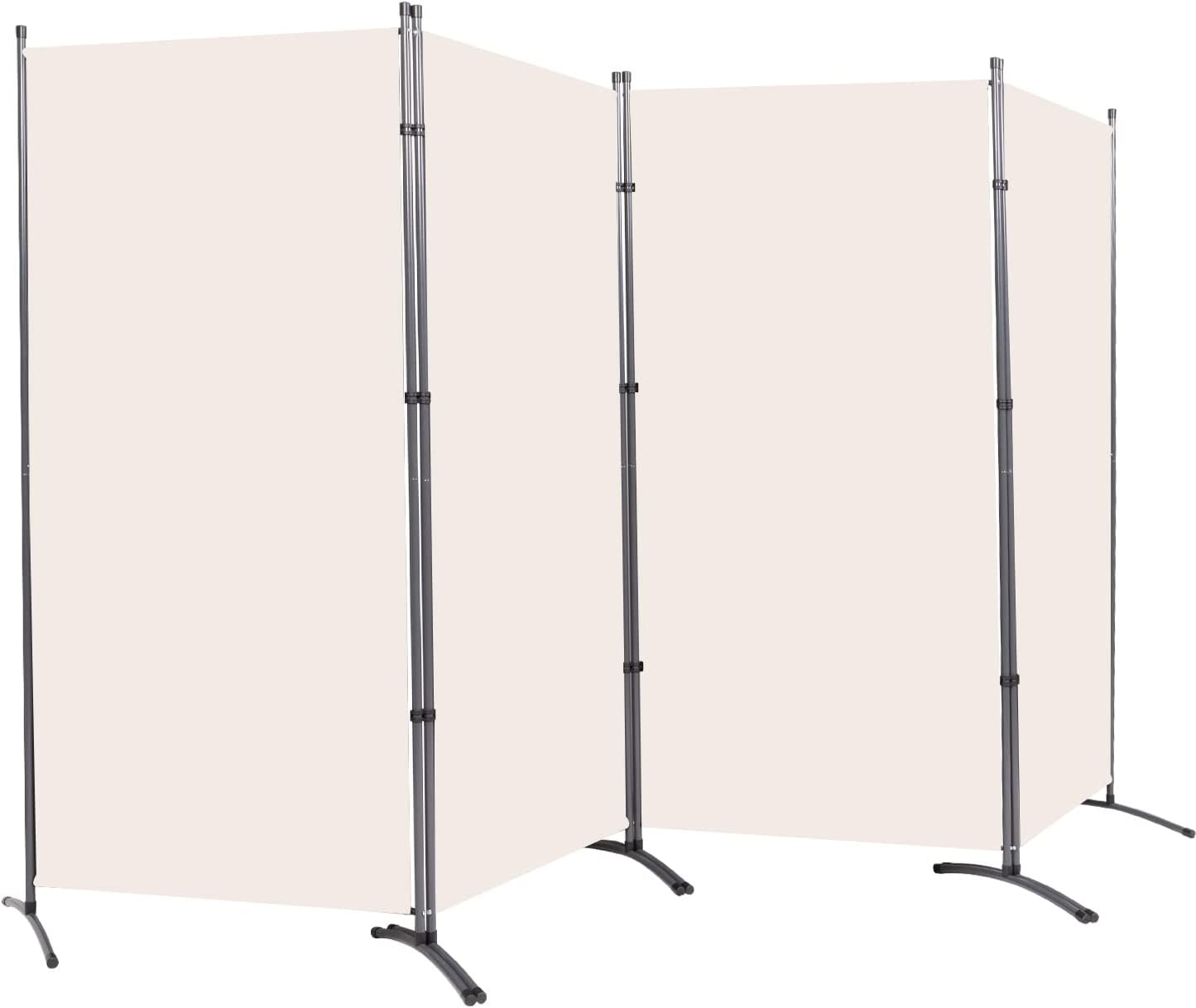 Room Divider, 6 Panel Office Partition, Movable Fabric Folding Privacy