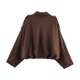thumbnail image 3 of Chaqueta de Ante Sintético para Mujer con Solapa y Bolsillo, Estilo Piloto, Informal, de Larga, Estilo Urbano Moderno Café M, 3 of 5