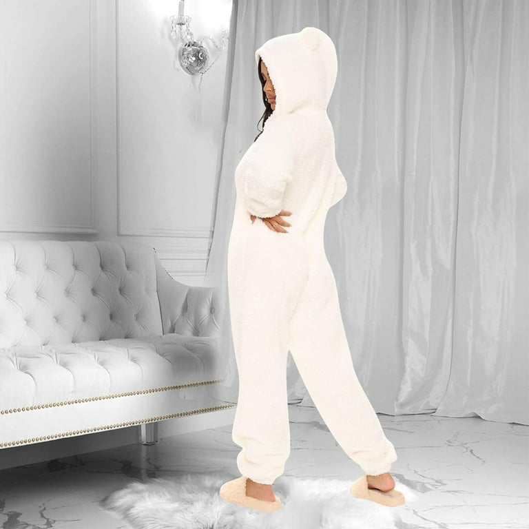 White best sale fluffy onesie