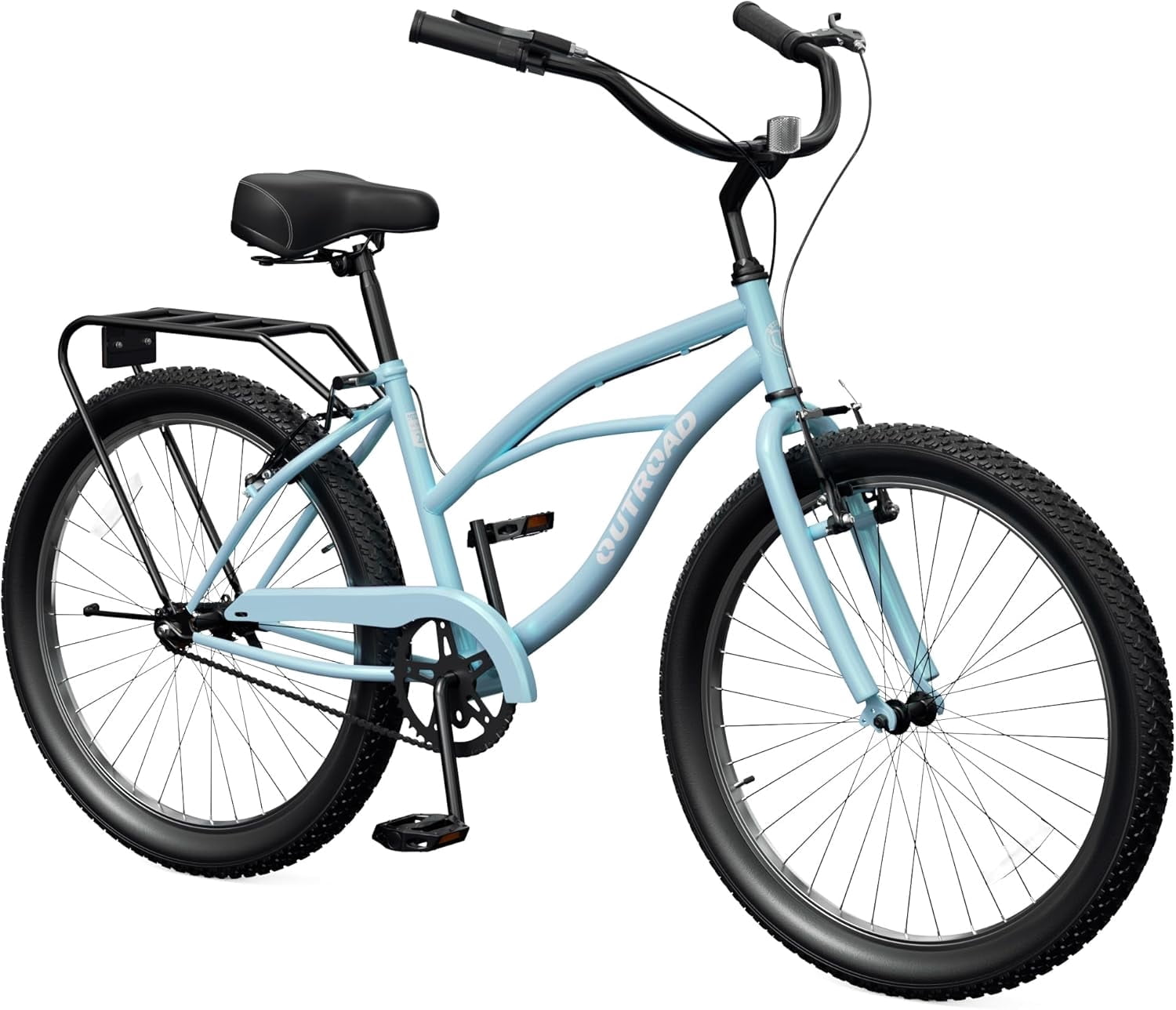 Marknig 26" Cruiser Bike, 1-Speed Beach & City Cruiser Bicycle for Adult Women and Men with Rear Rack, Blue