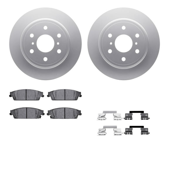 Dynamic Friction Company Rear Geospec Brake Rotors with Heavy Duty Brake Pads includes Hardware 4212-48133